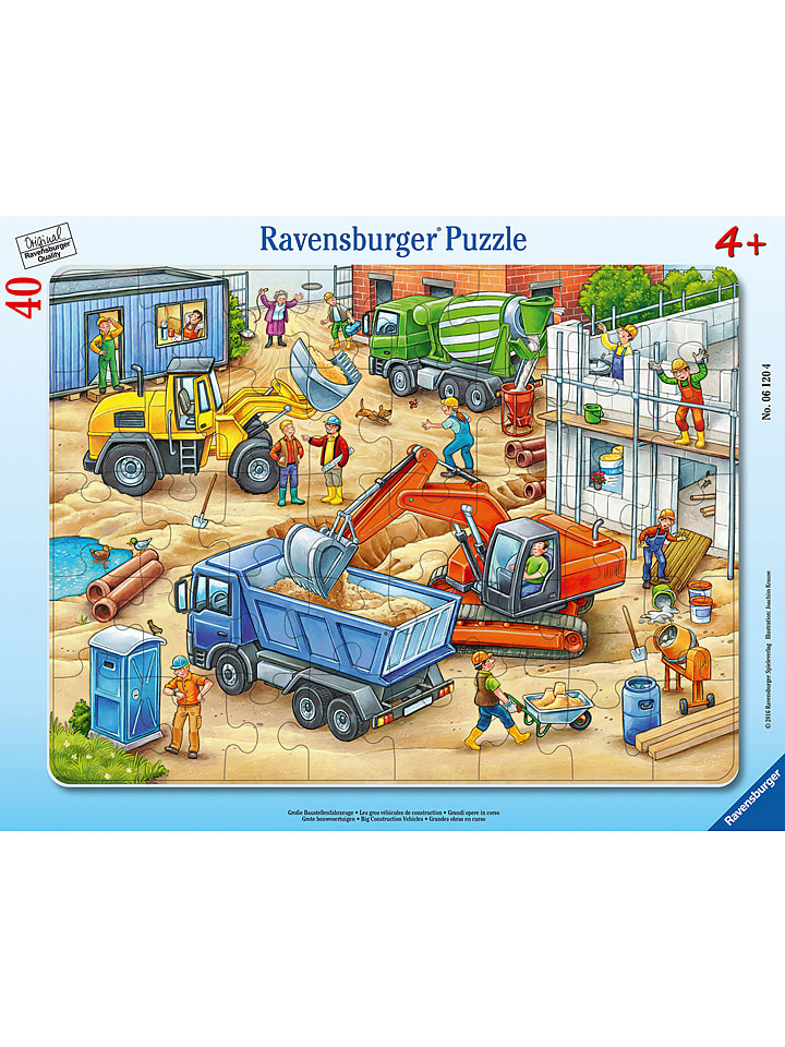 Ravensburger 40-częściowe puzzle "Large construction vehicles" - 4+ rozmiar: onesize