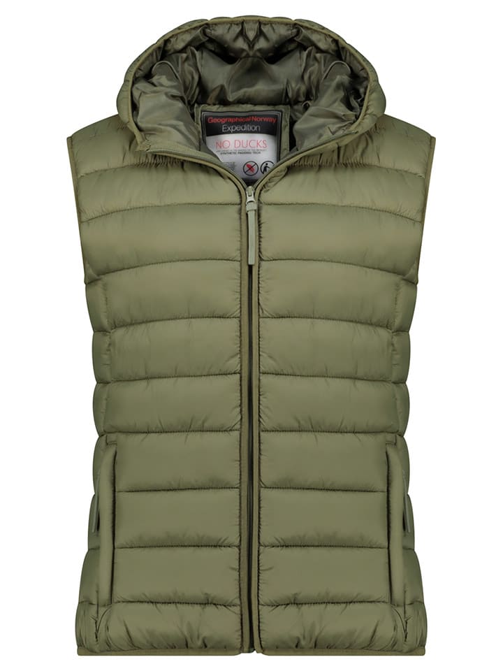 Geographical Norway Kamizelka pikowana "Vatikotal" w kolorze oliwkowym rozmiar: L