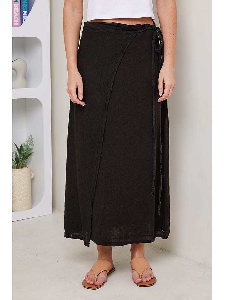 Rodier Lin Lniana spódnica w kolorze czarnym rozmiar: M/L