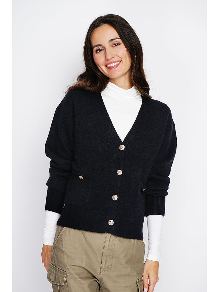 ASSUILI Kaszmirowy kardigan w kolorze czarnym rozmiar: 42