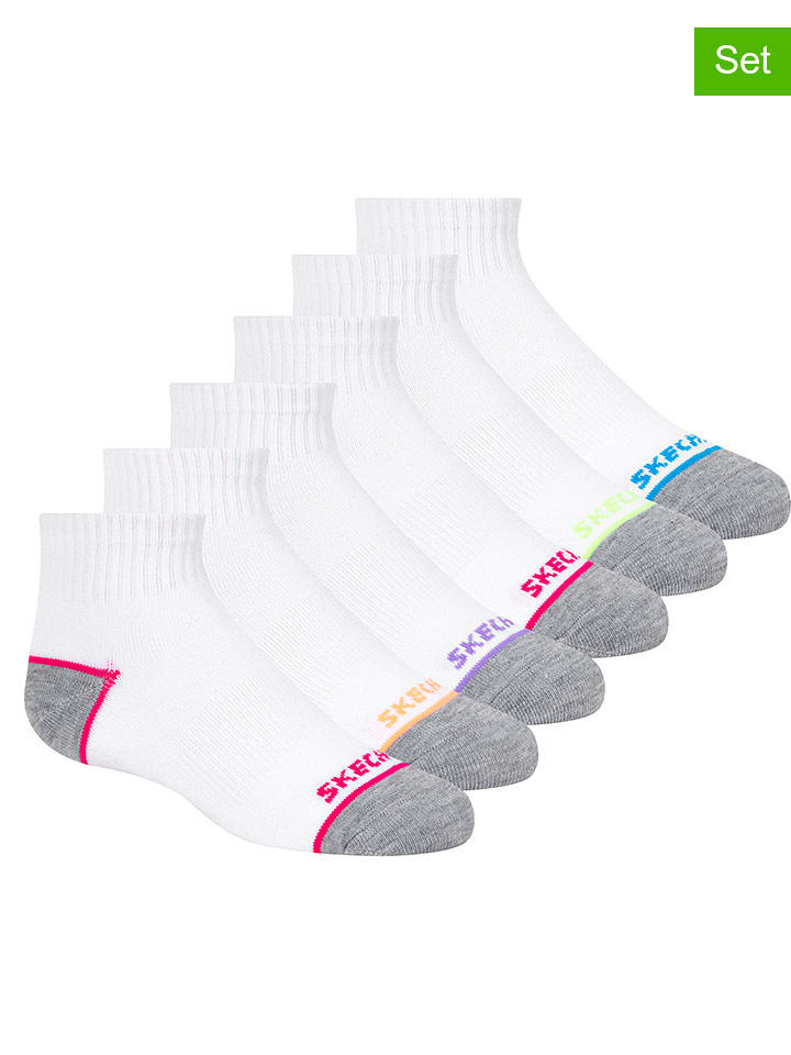Skechers Skarpety (6 par) w kolorze białym ze wzorem rozmiar: 36-38
