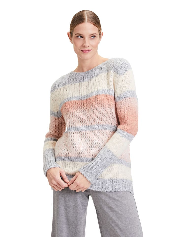 CARTOON Sweter w kolorze szaro-czerwonym rozmiar: 40