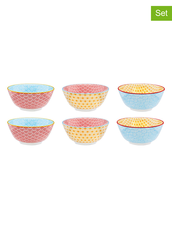 Björn Miski śniadaniowe (6 szt.) w kolorze czerwono-żółto-błękitnym - Ø 15 cm rozmiar: onesize