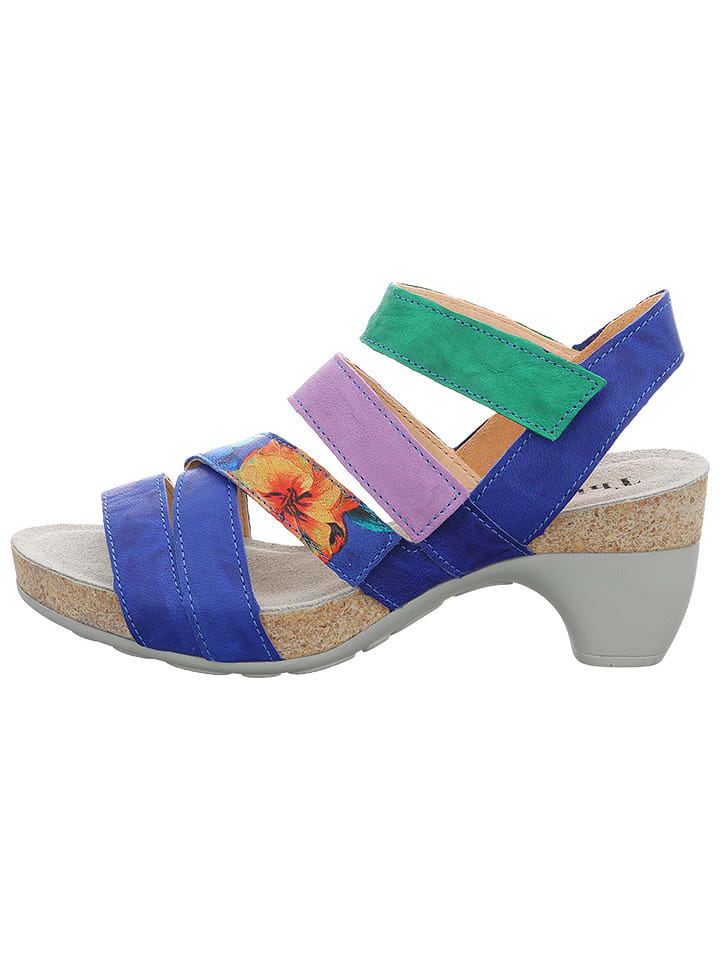 Think! Skórzane sandały w kolorze niebieskim ze wzorem rozmiar: 40