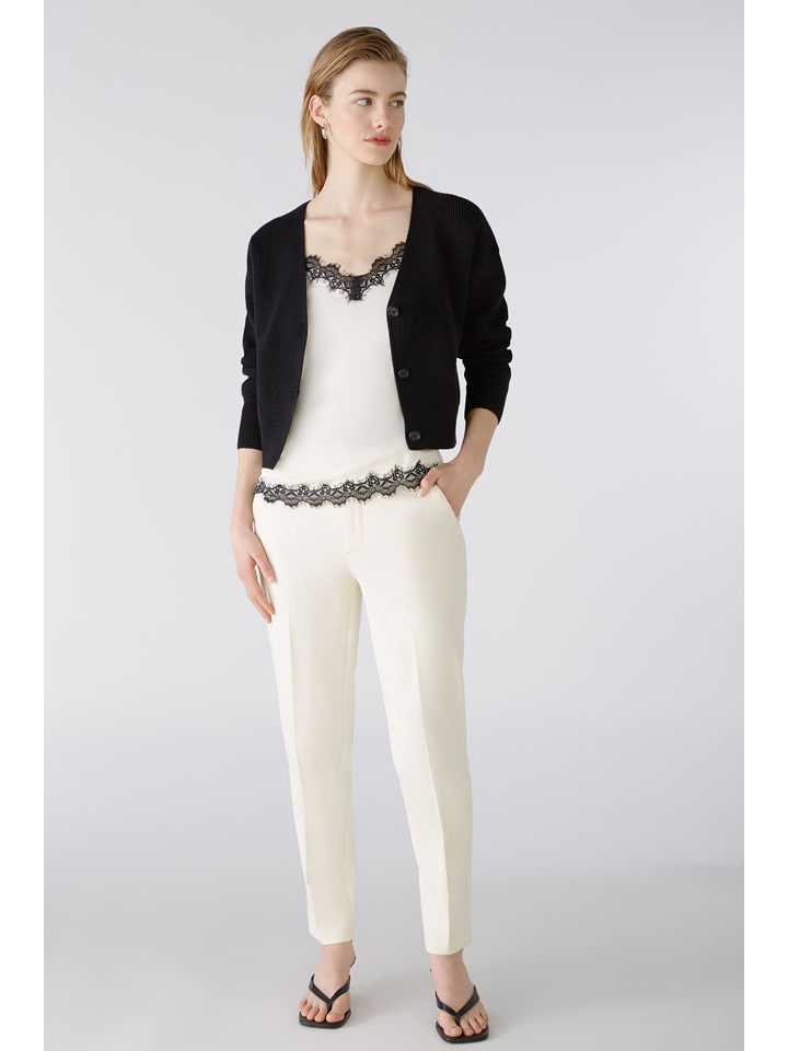 Oui Spodnie w kolorze kremowym rozmiar: 42