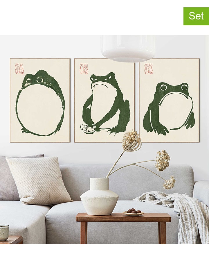 Orangewallz Druki artystyczne (3 szt.) "Matsumoto Hoji" w ramce rozmiar: 50x70 cm