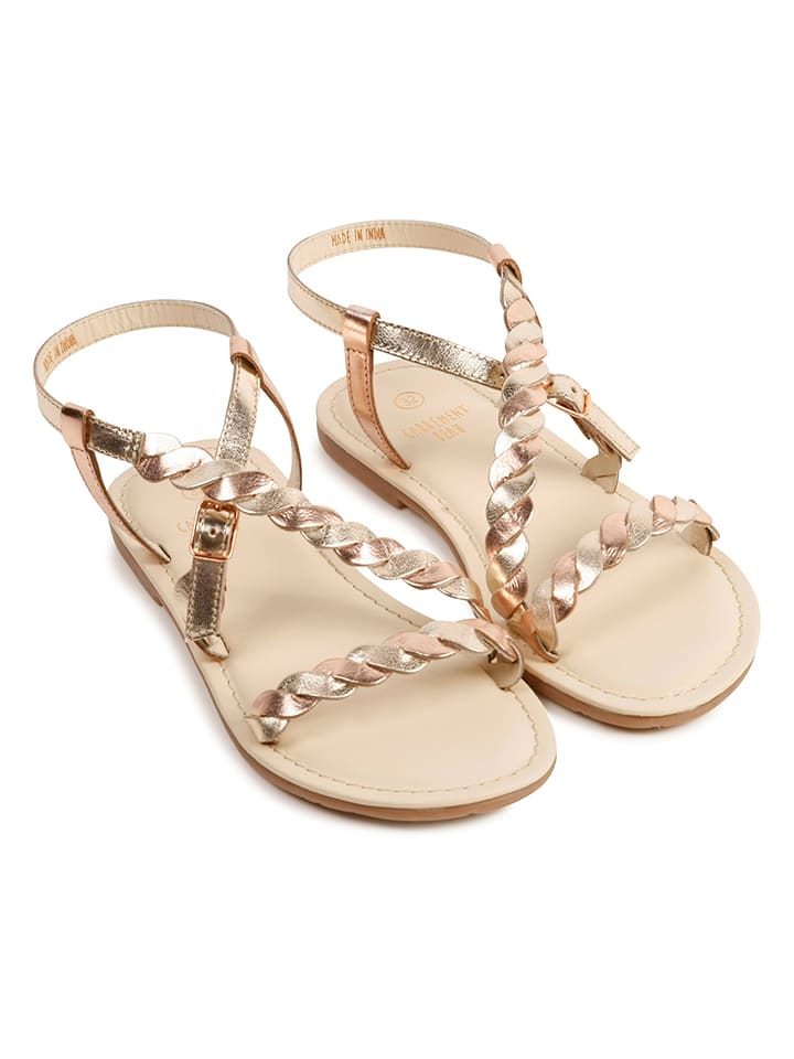 Carrément beau Skórzane sandały w kolorze złotym rozmiar: 32