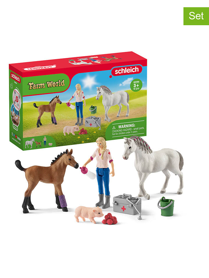 Schleich 3-częściowy zestaw "Vet visiting mare and foa" do zabawy - 3+ rozmiar: onesize