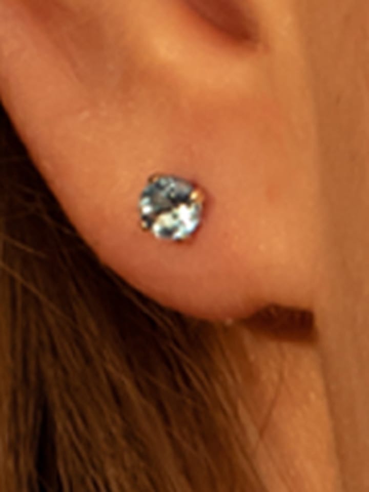 L instant d Or Złote kolczyki-wkrętki "Puces Topaze bleue" z topazami rozmiar: onesize