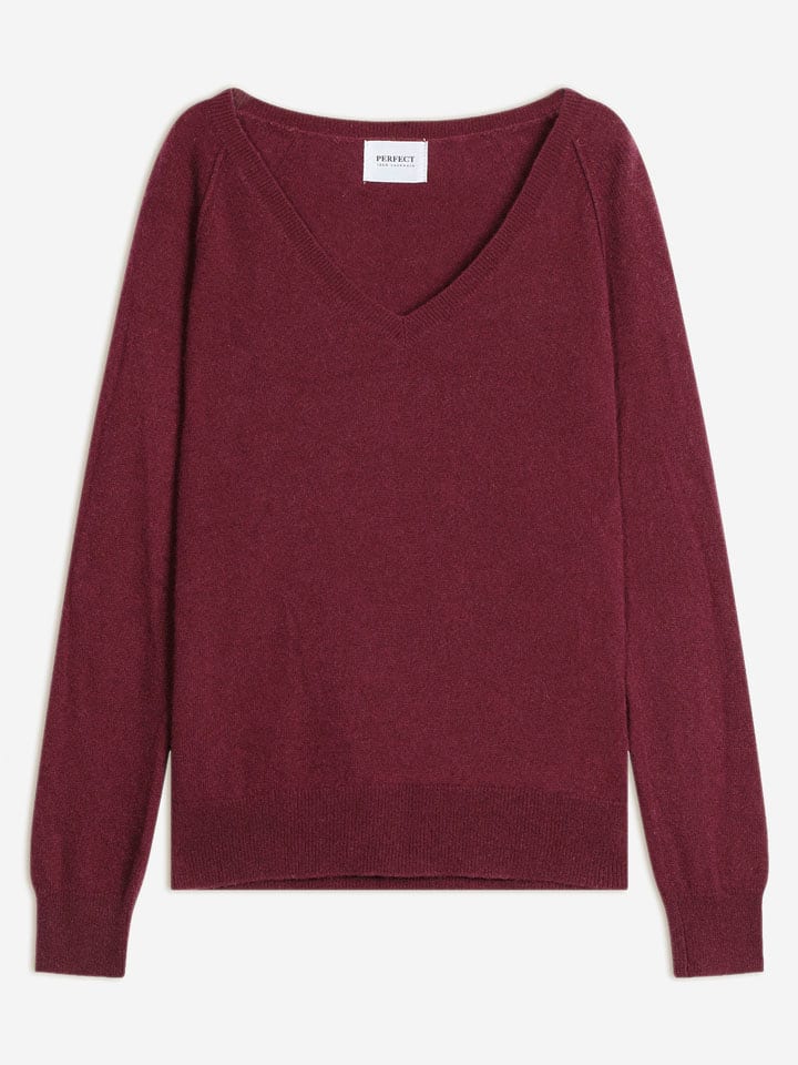 Perfect Cashmere Kaszmirowy sweter "Giusalet" w kolorze bordowym rozmiar: M