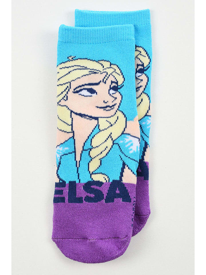 FROZEN Skarpety "Kraina Lodu" w kolorze błękitno-fioletowym rozmiar: 23-26