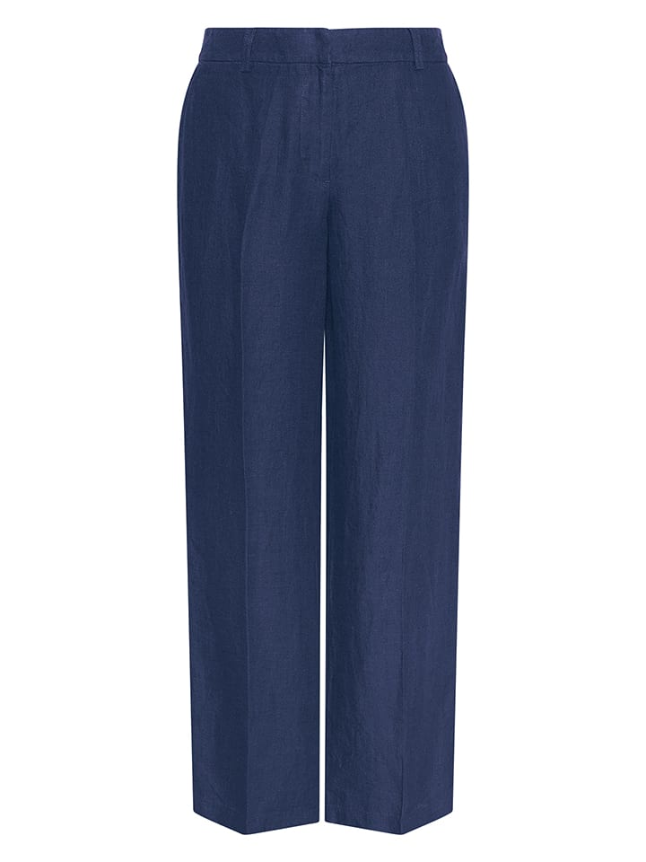 MOSS COPENHAGEN Lniane spodnie w kolorze granatowym rozmiar: XL