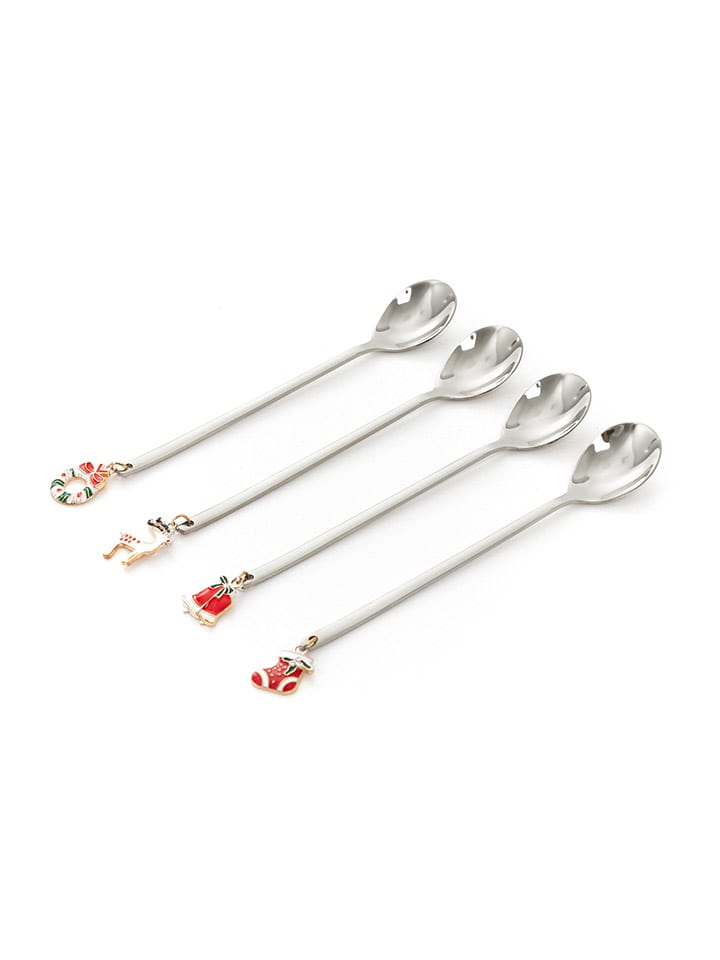 Homla Łyżeczki (4 szt.) "Blane" w kolorze srebrnym do kawy rozmiar: onesize