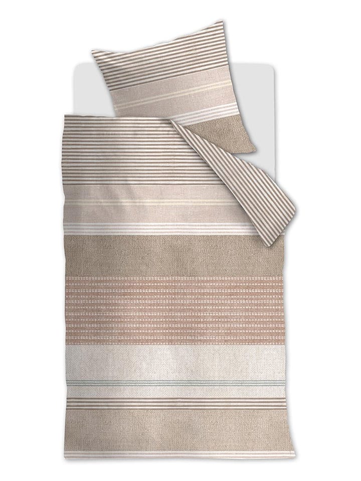 Beddinghouse Komplet pościeli renforcé "Lin" w kolorze beżowo-jasnoróżowym rozmiar: 155x220 cm