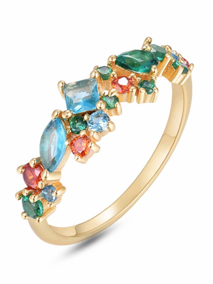 DI GIORGIO Pozłacany pierścionek z cyrkonią rozmiar: 52