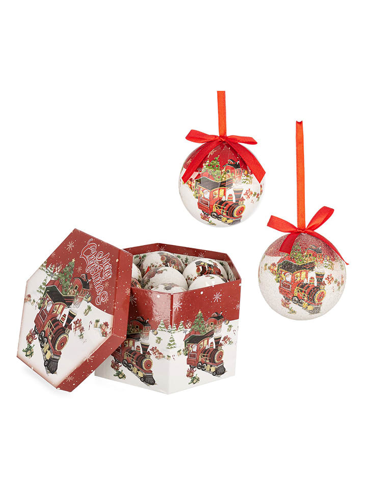 Bizzotto Bombki (14 szt.) "Quinlee" w kolorze czerwonym - Ø 7,5 cm rozmiar: onesize