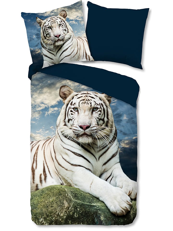 Pure Komplet pościeli "Bobby" w kolorze niebieskim ze wzorem z mikrofibry rozmiar: 240x200/220 cm