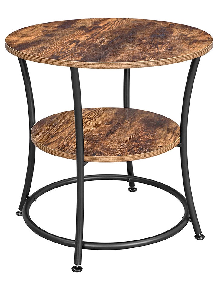 Songmics Stolik w kolorze czarno-brązowym - wys. 55 x Ø 55 cm rozmiar: onesize