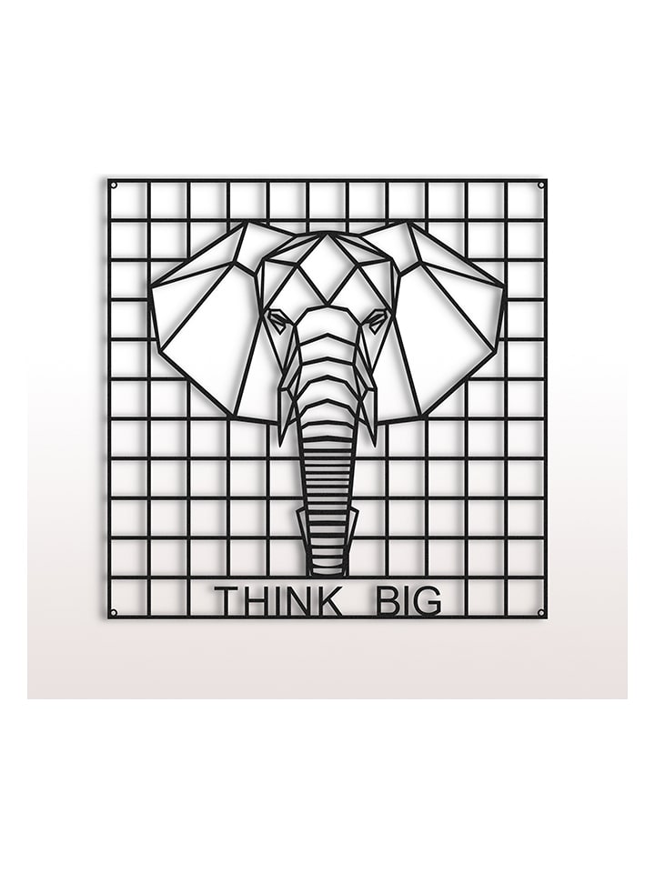 hippodino Dekoracja ścienna w kolorze czarnym - 50 x 50 cm rozmiar: onesize