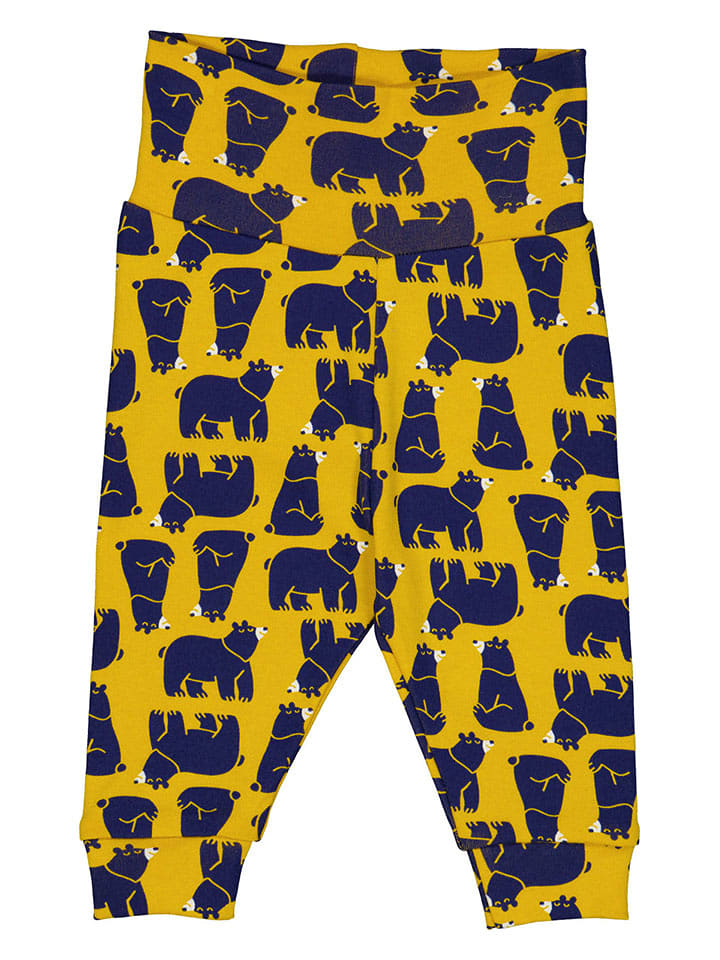 Fred´s World by GREEN COTTON Spodnie dresowe "Bear" w kolorze żółtym rozmiar: 74