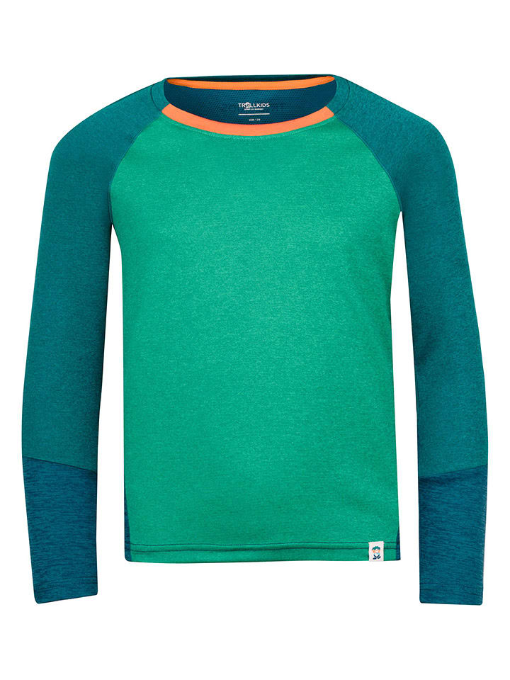 Trollkids Koszulka funkcyjna "Seiland" w kolorze zielonym rozmiar: 176