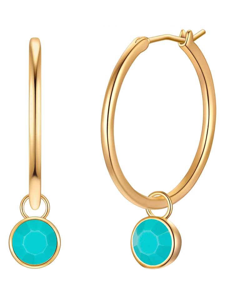 Yokoamii Pozłacane kolczyki-kreole z kryształami rozmiar: onesize