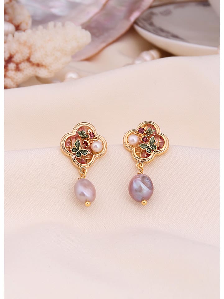 L'Atelier de Gaia Pozłacane kolczyki z perłami rozmiar: onesize