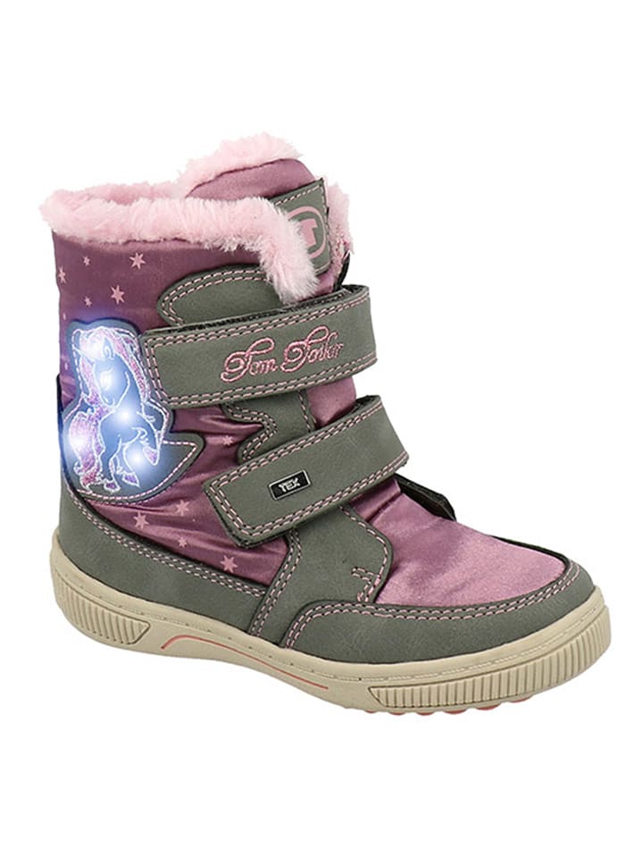 Tom Tailor Botki w kolorze oliwkowo-jasnoróżowym rozmiar: 34