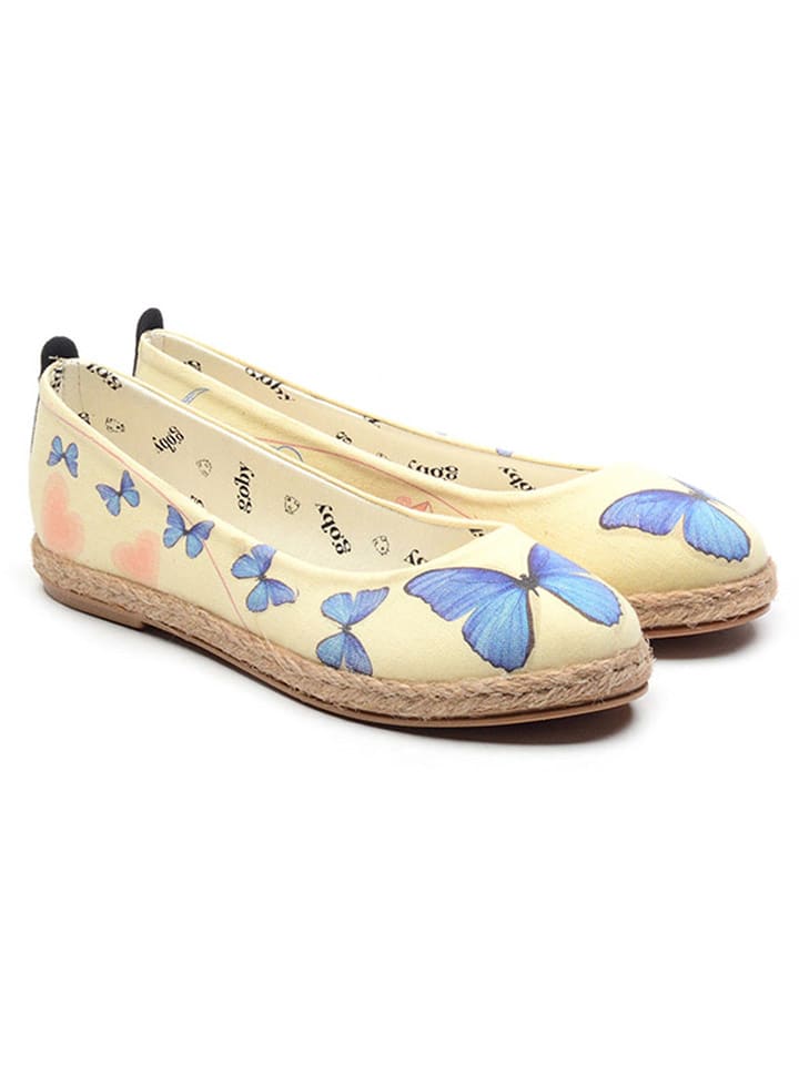 Goby Baleriny w kolorze beżowo-niebieskim rozmiar: 36