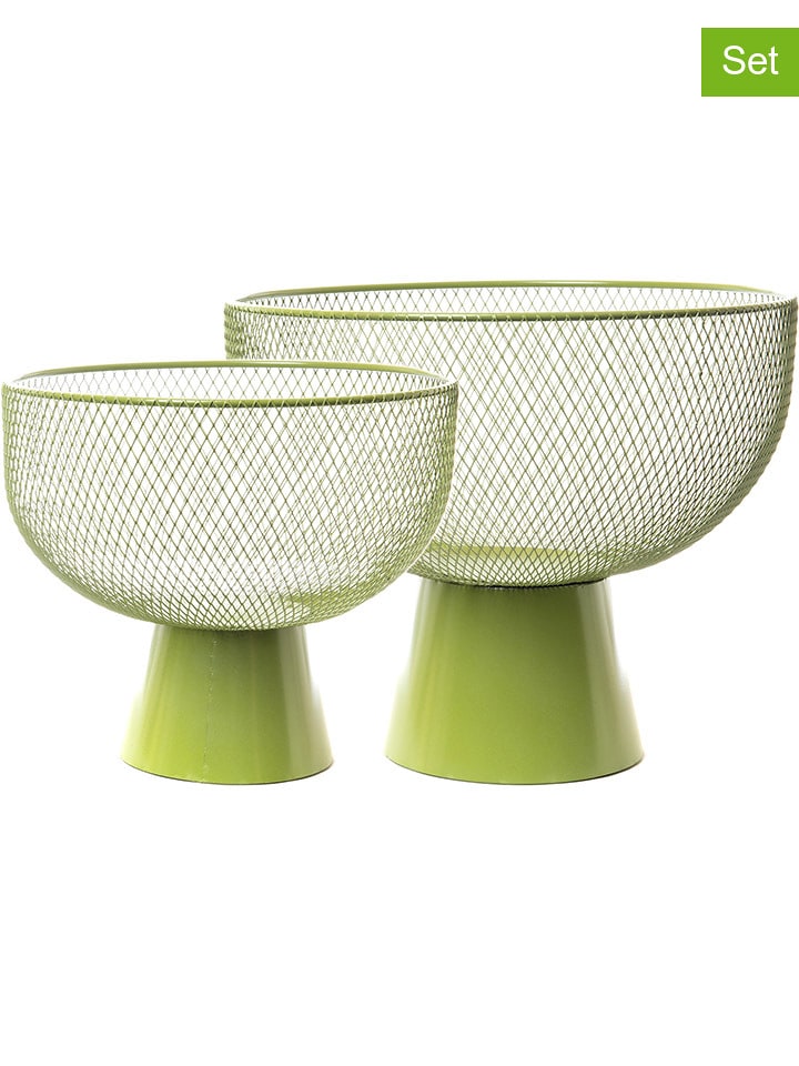 Amadeus Koszyki (2 szt.) w kolorze zielonym - wys. 20 x Ø 24 cm rozmiar: onesize