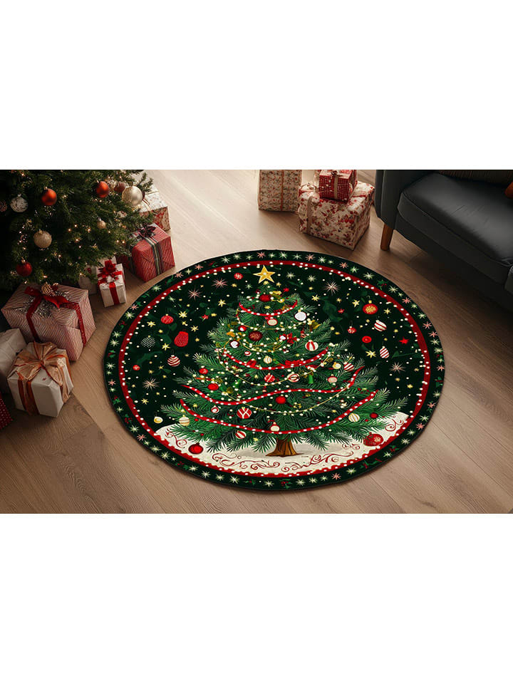 Conceptum Hypnose Dywan "Crp-Yrlk26-1" w kolorze czarno-zielonym rozmiar: 100x100 cm