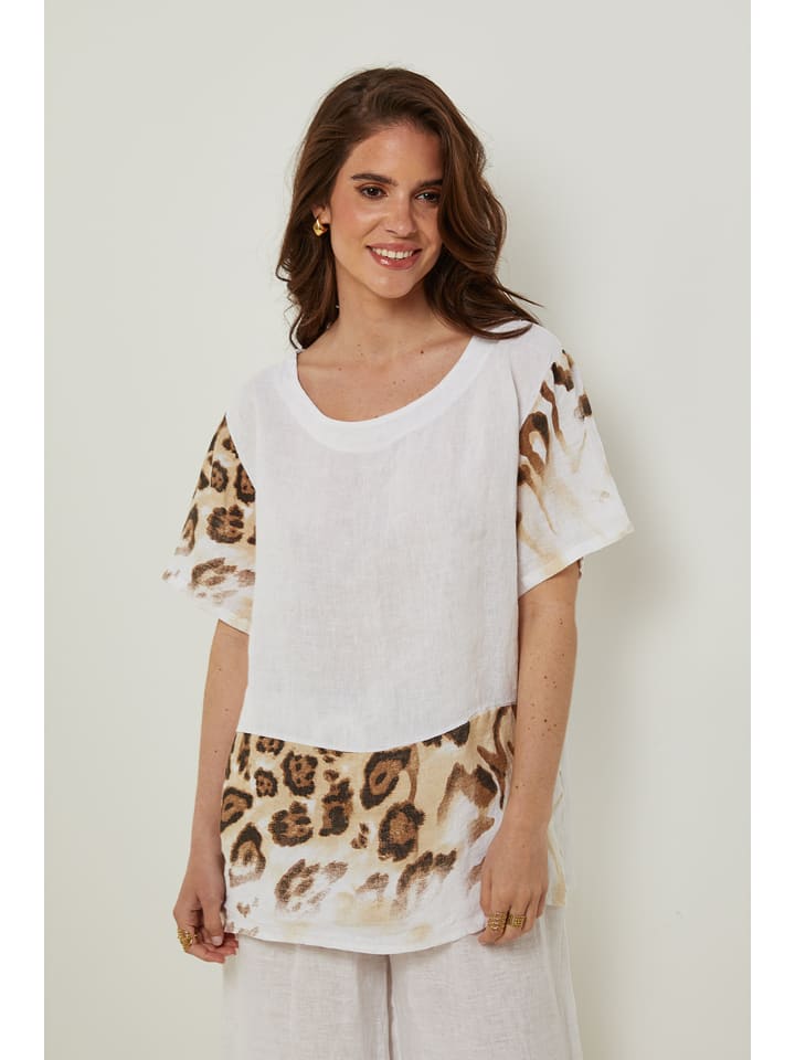 Rodier Lin Lniana koszulka w kolorze białym rozmiar: L/XL