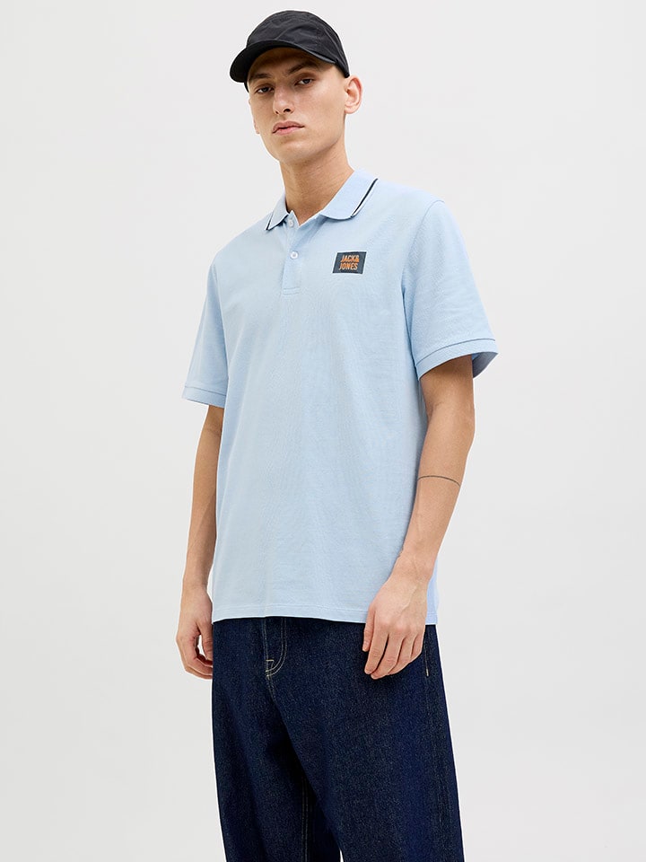 Jack & Jones Koszulka polo w kolorze błękitnym rozmiar: S