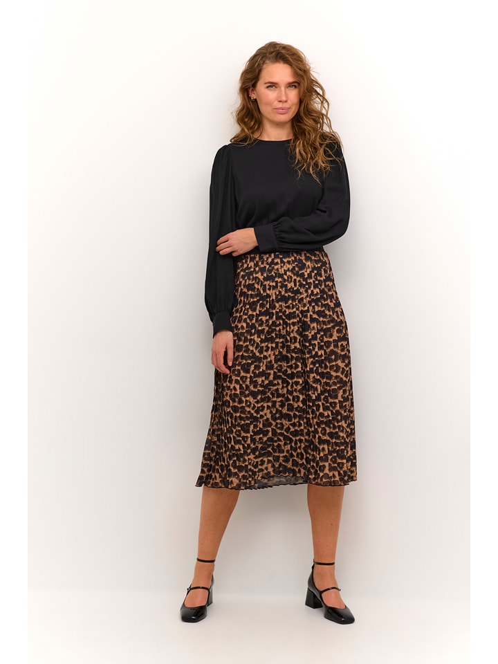 CULTURE Sukienka "Carly" w kolorze czarno-jasnobrązowym rozmiar: L