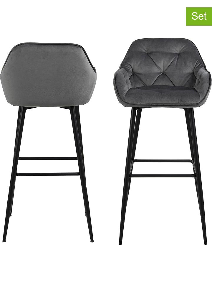 Actona Hockery barowe (2 szt.) "Brooke" w kolorze szarym - 52 x 104 x 53 cm rozmiar: onesize