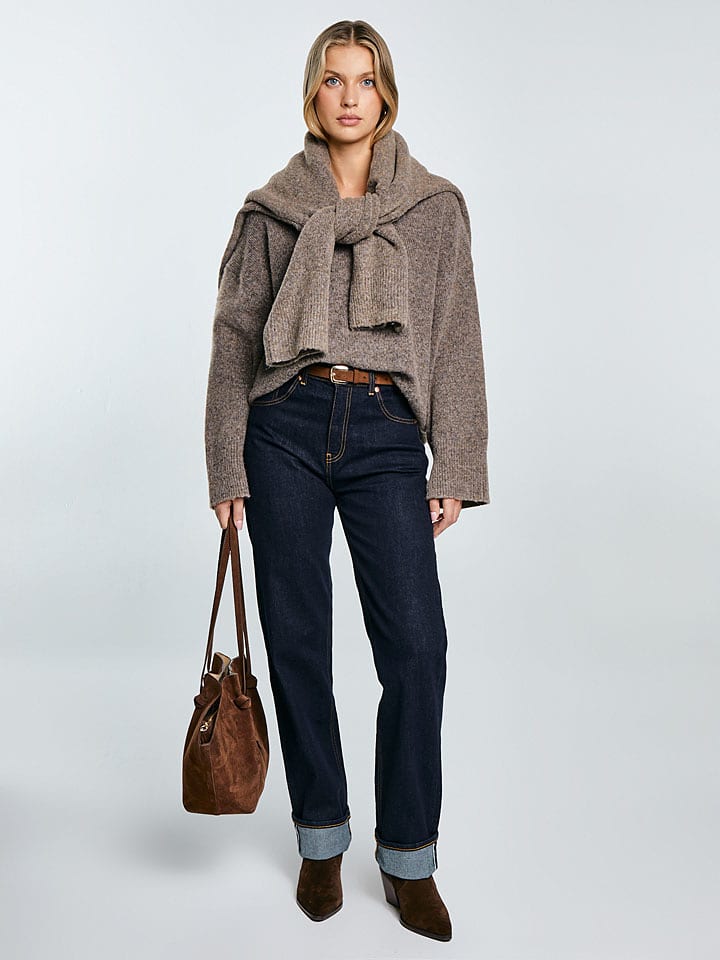 BIG STAR Sweter w kolorze szarobrązowym rozmiar: L/XL