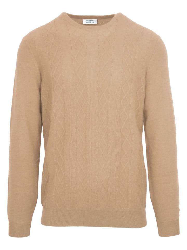 Malo Optimum Kaszmirowy sweter w kolorze beżowym rozmiar: XL