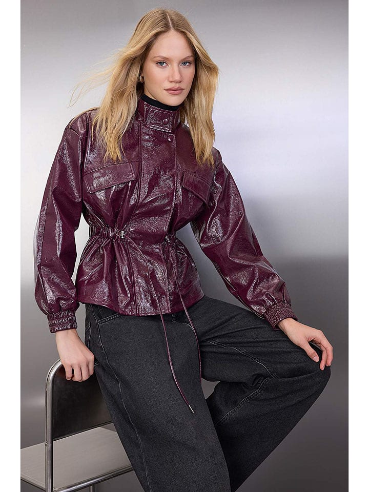 trendyol Kurtka w kolorze bordowym ze skóry syntetycznej rozmiar: L