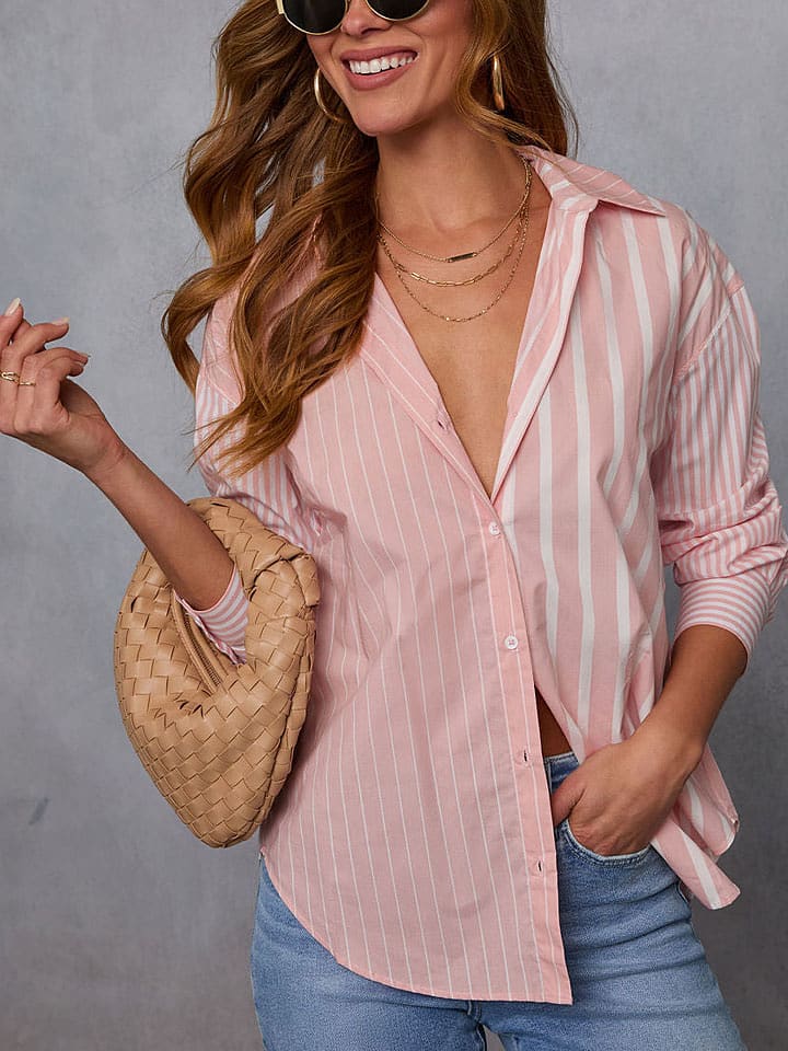 LA Angels Bluzka w kolorze jasnoróżowo-białym rozmiar: XL