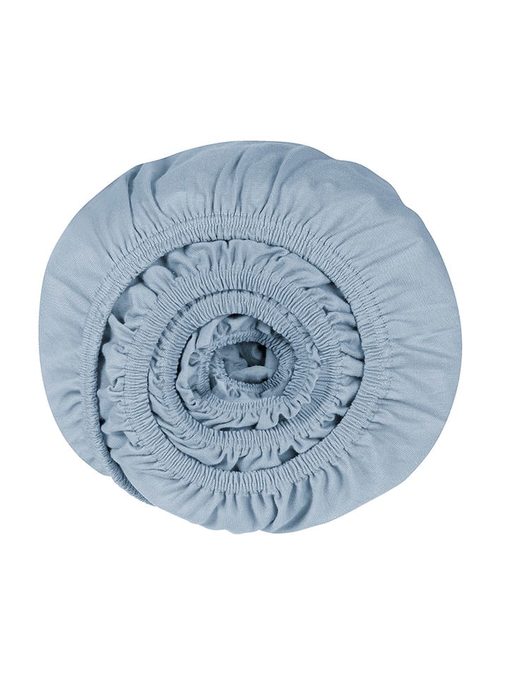 UNCOVER BY SCHIESSER Dżersejowe prześcieradło "New Jersey" w kolorze błękitnym na gumce rozmiar: 180x200 cm