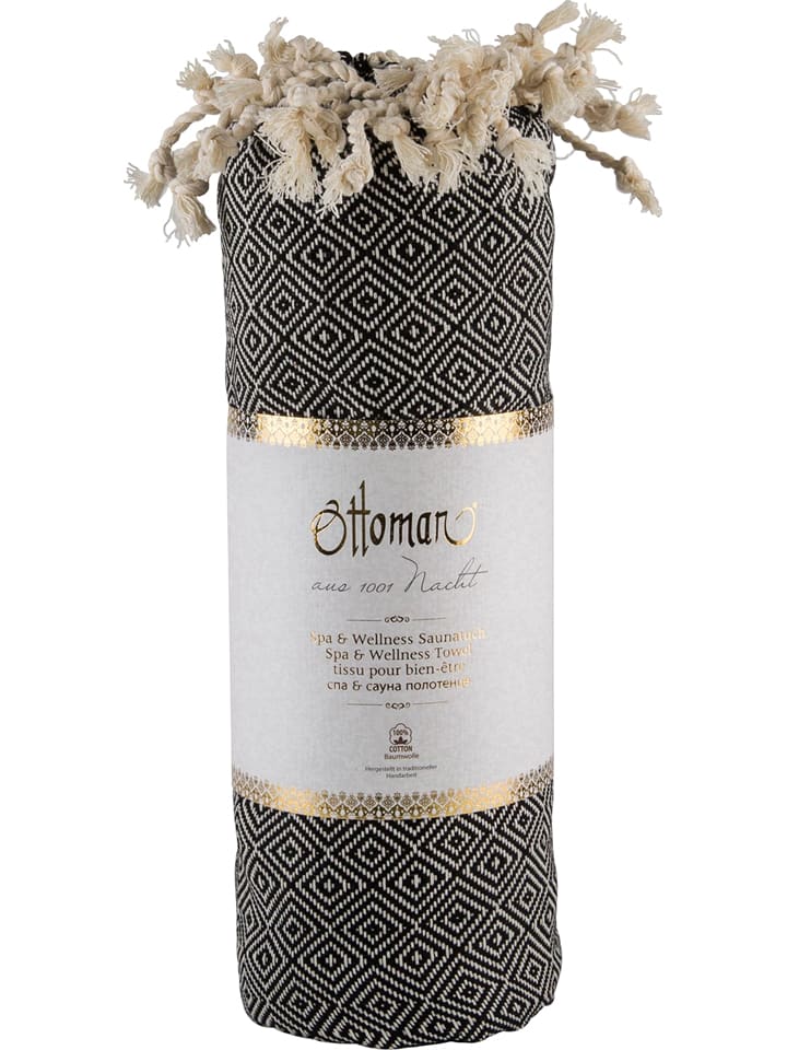 Ottoman Chusta hammam "Raute" w kolorze czarnym - 190 x 105 cm rozmiar: onesize
