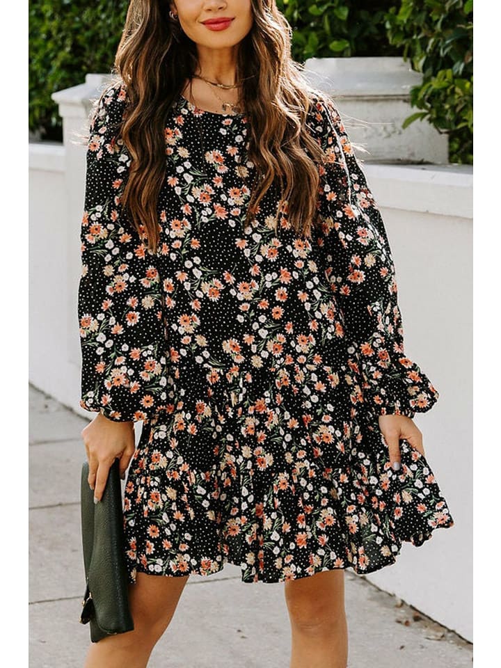 Milan Kiss Sukienka w kolorze czarnym ze wzorem rozmiar: L