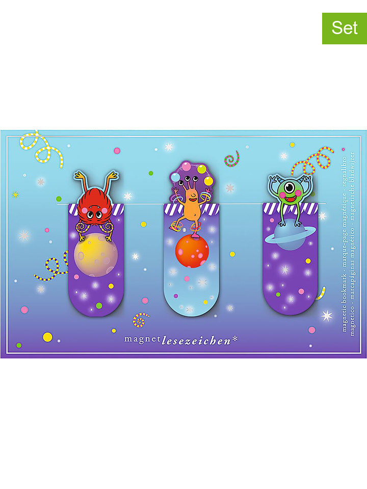 moses. Magnetyczne zakładki (2x 3 szt.) "Monster" ze wzorem rozmiar: onesize