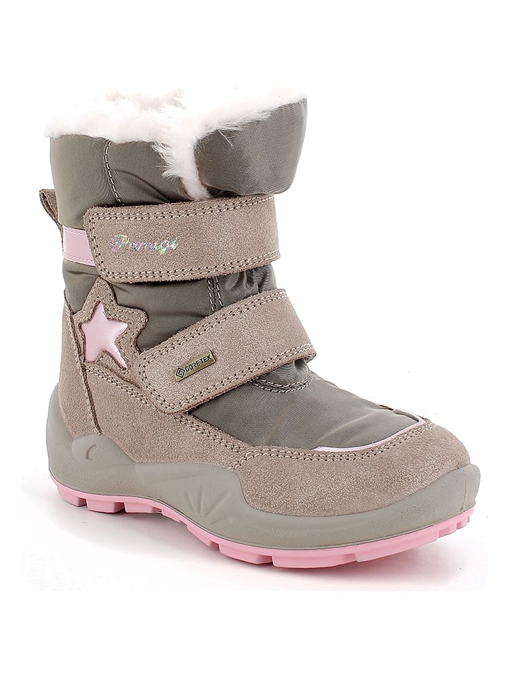 Primigi Skórzane botki zimowe w kolorze beżowym rozmiar: 32