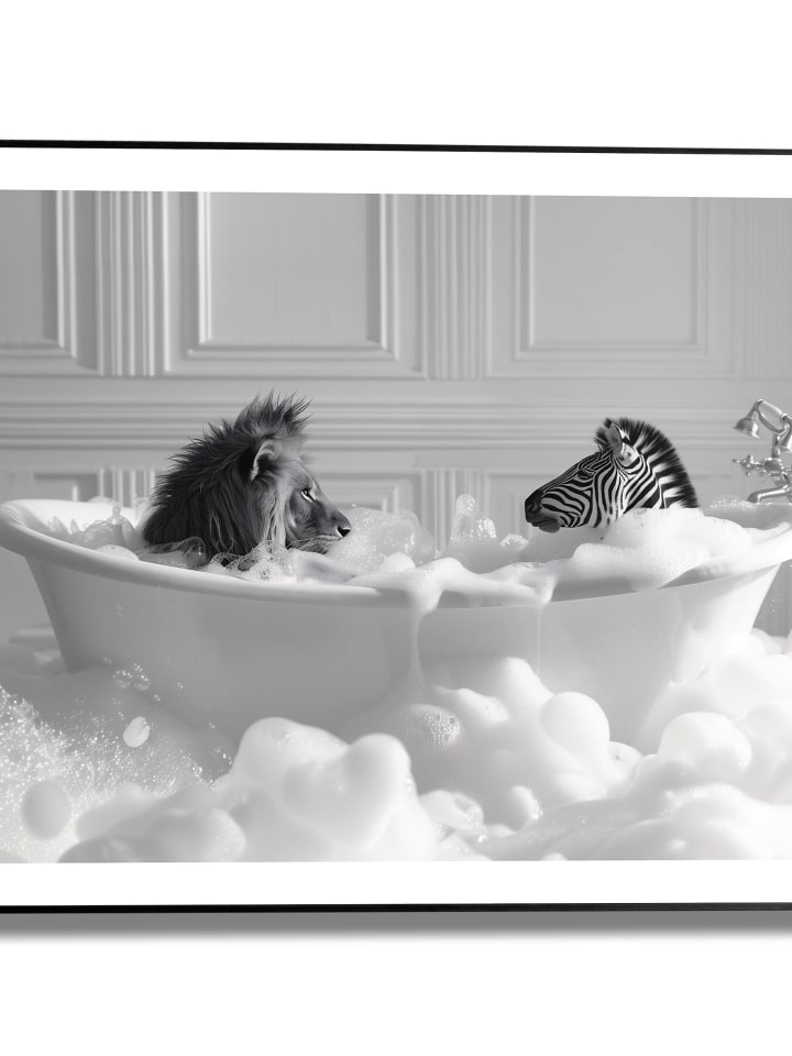 Orangewallz Druk artystyczny "Foam Friends" w ramce rozmiar: 40x50 cm