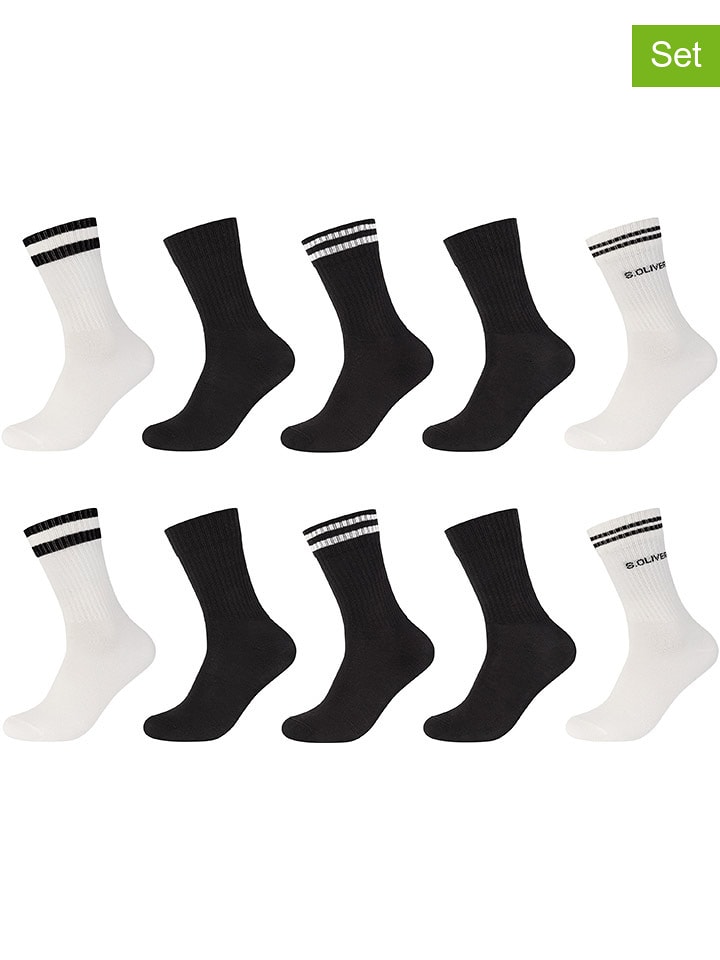 s.Oliver Skarpety (10 par) w kolorze czarno-białym rozmiar: 35-38