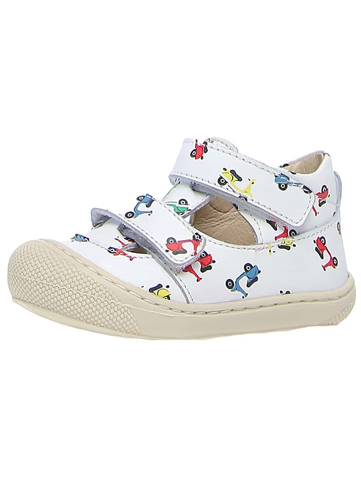 Naturino Skórzane półsandały "Puffy" w kolorze białym rozmiar: 23