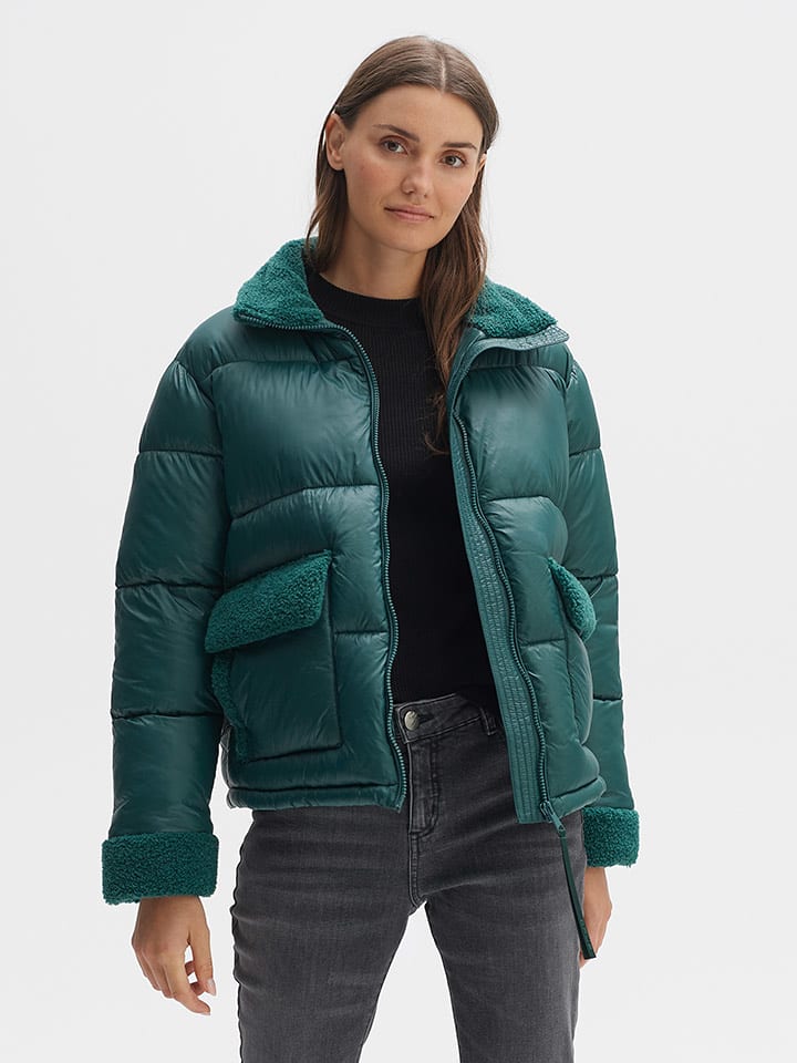 OPUS Kurtka pikowana "Holita" w kolorze zielonym rozmiar: 42