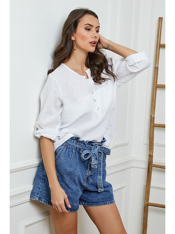 Joséfine Lniana bluzka w kolorze białym rozmiar: M