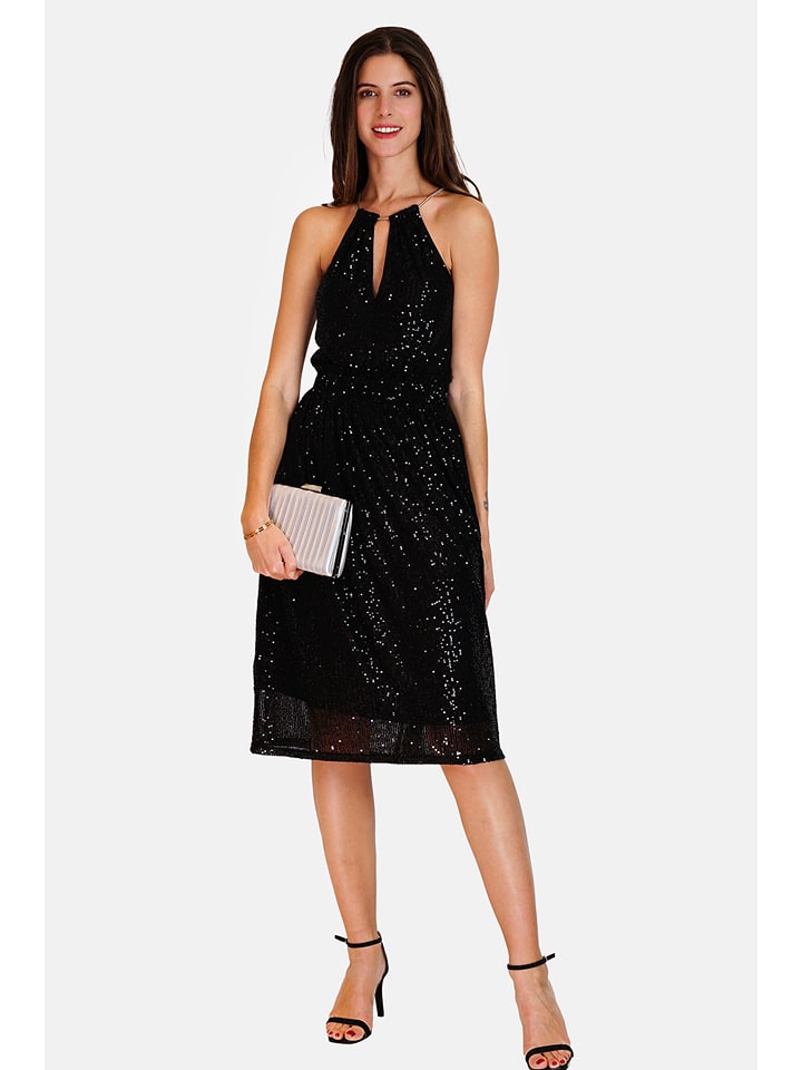 ASSUILI Sukienka cekinowa w kolorze czarnym rozmiar: 36